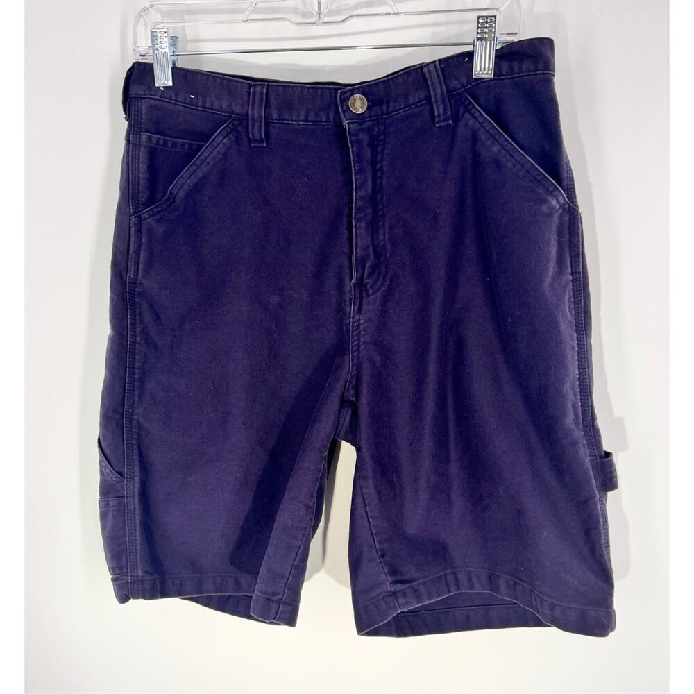 Men's vintage 90's 100% cotton carpenter cargo dad shorts blue grey size 30